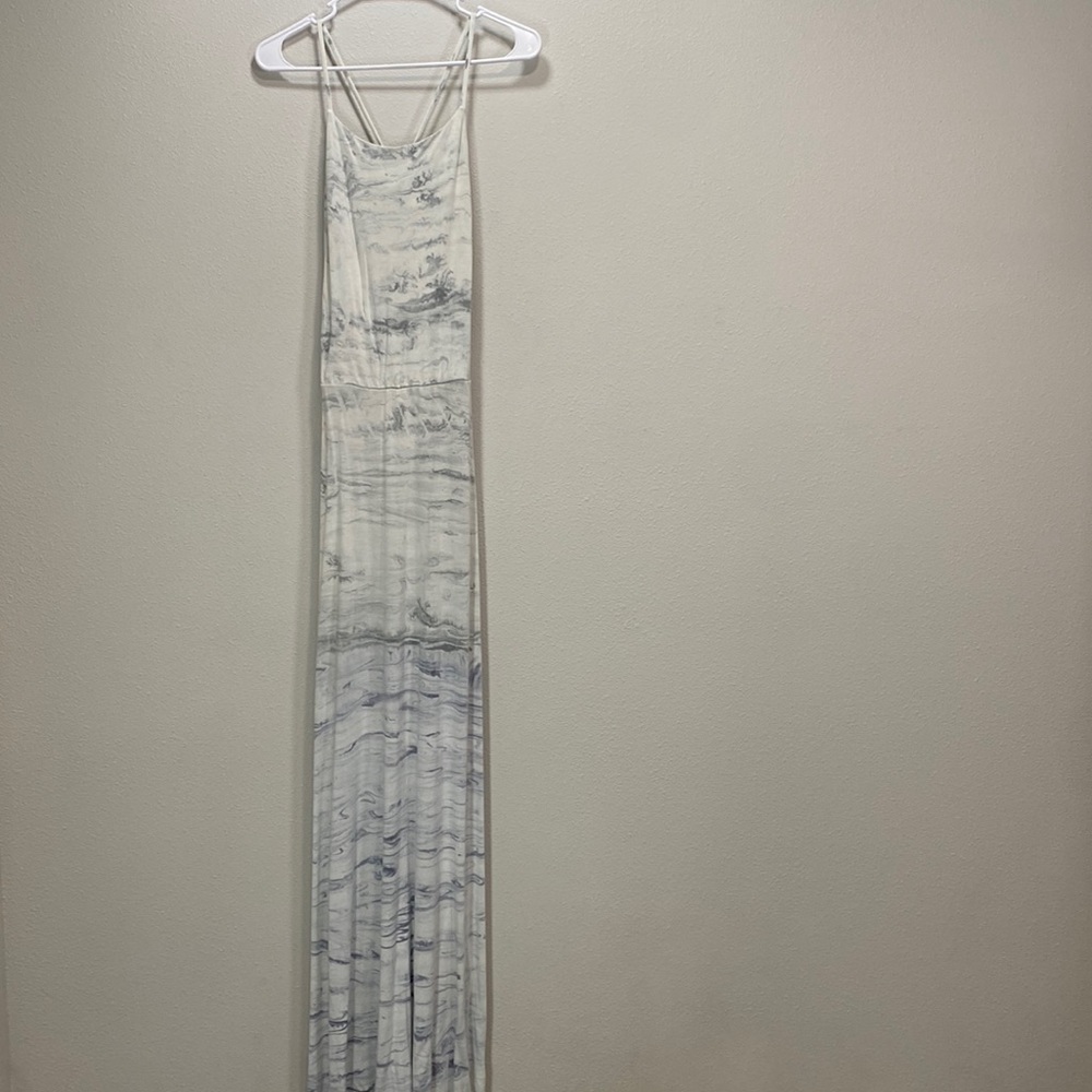 Young fabulous & broke maxi dress tie dye marble gray cream